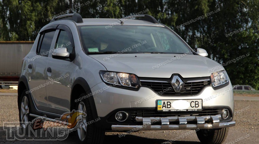 Дуга переднего бампера Renault Sandero 2 дизайн Shark Can Otomotiv ...