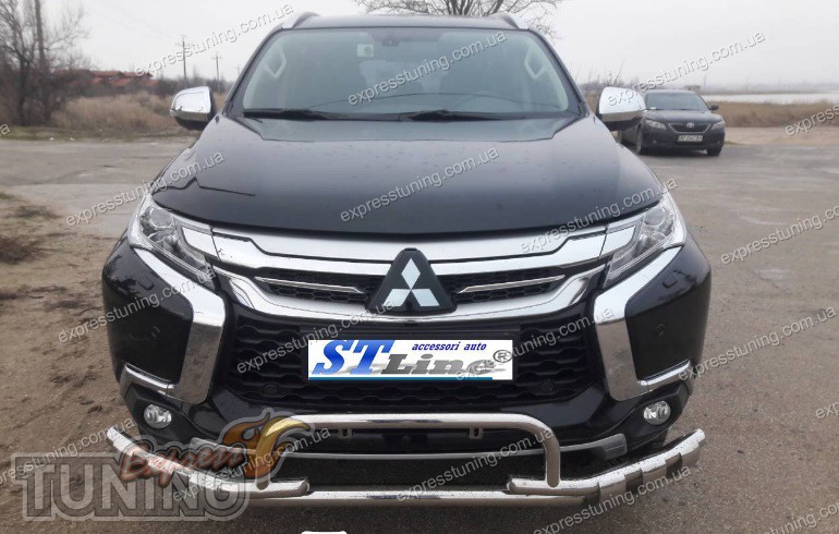 Силовая защита переднего бампера Митсубиси Паджеро Спорт 3 - Купить ...
