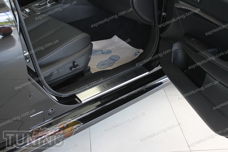 Накладки на пороги Субару Легаси 5 (защитные накладки Subaru Legacy 5 ...