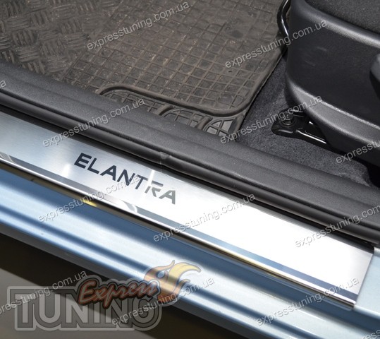 Накладки на пороги Хендай Элантра 5 (защитные накладки Hyundai Elantra ...