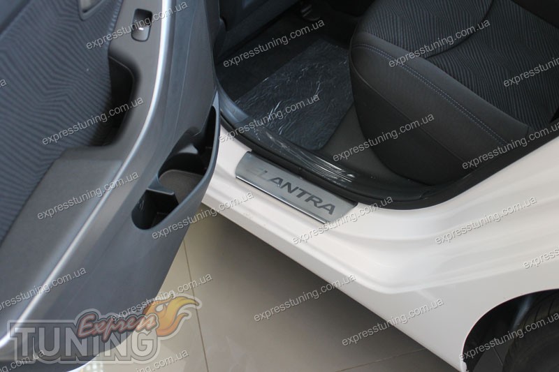 Накладки на пороги Хендай Элантра 5 (защитные накладки Hyundai Elantra ...