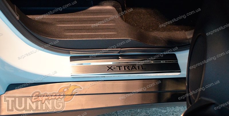 Накладки на пороги Ниссан Х-Трейл T32 (защитные накладки Nissan X-Trail ...