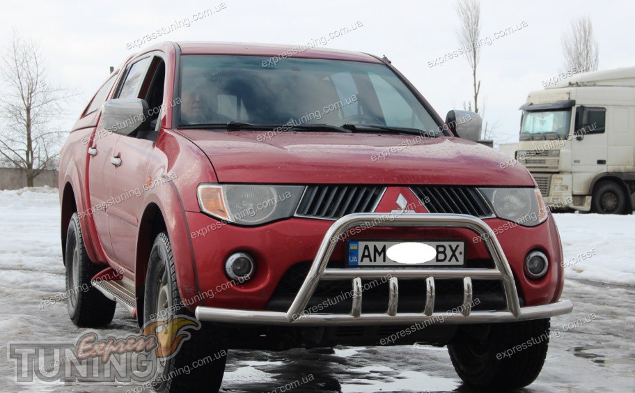 Кенгурятник Митсубиси Паджеро Спорт 2 высокий с дугами Can Otomotiv ...