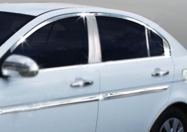 Хромированная окантовка стекол Hyundai Accent 3 полный комплект