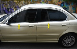 Хромированные молдинги стекол Jaguar X-Type