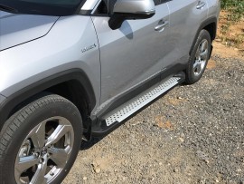 Пороги площадкой Toyota Rav 4 5 Almond серые