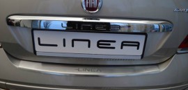 Накладка на задній бампер Фіат Лінеа (захисна накладка бампера Fiat Linea FL)