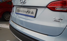 Накладка на задній бампер Хендай Санта Фе 3 (захисна накладка бампера Hyundai Santa Fe 3 DM)