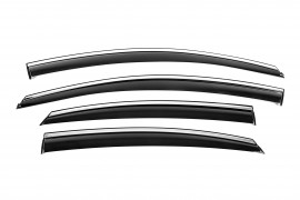 Дефлектори з хромом молдингом Хендай Соната 7 LF