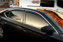 Дефлекторы с хромом для Skoda Superb 3 седан 