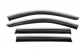 Ветровики с хромом Subaru Outback 4 комплект 4шт на скотче 09-14