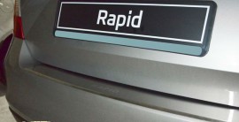 Накладка на задній бампер Шкода Рапід (захисна накладка бампера Skoda Rapid)