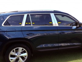 Хром молдинг дверных стоек Skoda Kodiaq