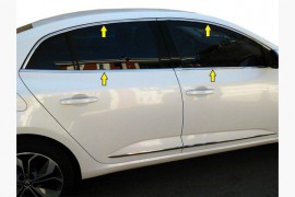 Хром полная окантовка для стекол Рено Меган 4 Sedan