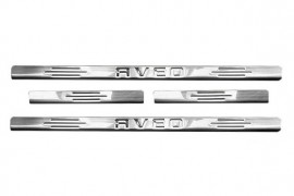 Хром накладки на пороги Chevrolet Aveo T250 sedan