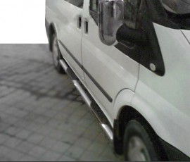 Пороги трубами Ford Transit 7 из нержавеющей стали