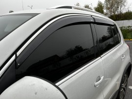 Ветровики окон с хромом Volkswagen Tiguan 1 полный комплект