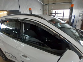 Ветровики окон Hyundai Tucson NX4 с хром молдигом