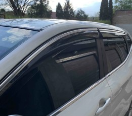 Ветровики окон Nissan Qashqai 2 J11 с хром молдингами 4шт