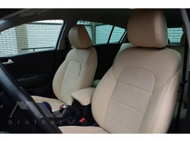 Чехлы для Kia Sportage 4 QL бежевые в дизайне Leather