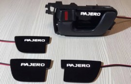 LED подсветка дверных ручек Mitsubishi Pajero Wagon 3 с логотипом