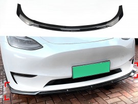 Накладка на передний бампер Tesla Model Y дизайн Maxton черный ABS пластик