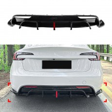 Накладка на задний бампер Tesla Model 3 2025+ диффузор со стопом ABS пластик