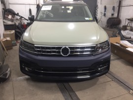 R-line Передній бампер Volkswagen Tiguan 2 дорестайл з арками 17-21