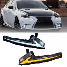 DRL ходовые огни Lexus IS 250 дорестайл с динамическими поворотниками 2013-2016