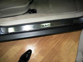 Накладки на пороги Субару Аутбек 2 (захисні накладки Subaru Outback 2)