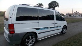 Рейлинги на Mercedes Vito W638 концевик метал (продольные рейлинги Мерседес Вито В 638)