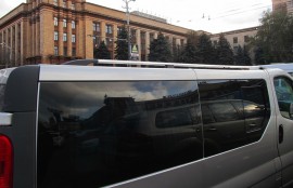 Рейлинги на Renault Trafic концевик метал (продольные рейлинги Рено Трафик)