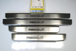 Накладки на пороги Мазда 6 GG (защитные накладки Mazda 6 GG) Nataniko ...