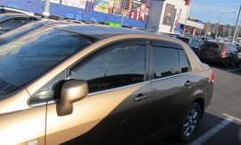 Ветровики Ниссан Тиида 1 седан (дефлекторы окон Nissan Tiida 1 sedan)