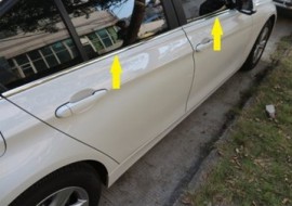 Хромированная окантовка на молдинги стекол БМВ 3 Ф30 (хром окантовка на стекла BMW 3 F30)