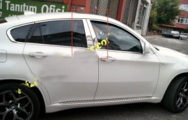 Хромированные молдинги дверных стоек БМВ Х6 Е71 (хром молдинги на стойки BMW X6 E71)
