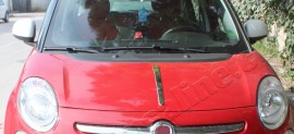 Хром накладка на капот Фіат 500L (хромована смужка капота Fiat 500L)