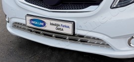 Хром накладки на передній бампер Mercedes Vito W447 (хром молдинги переднього бампера Mercedes Vito W447)