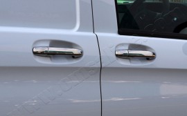 Хром накладки на ручки Mercedes Vito W447 (хромовані накладки на дверні ручки Mercedes Vito W447)
