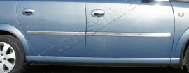 Хромированные молдинги дверей Опель Мерива А (хром накладки на двери Opel Meriva A)