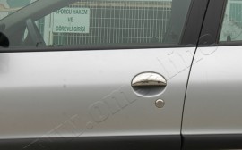 Хром накладки на ручки Пежо 107 (хромовані накладки на дверні ручки Peugeot 107)