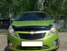 Дефлектор на капот Шевроле Спарк 3 хетчбек (мухобійка капота Chevrolet Spark 3 Hatchback)