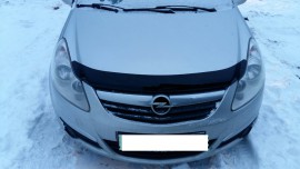 SIM Мухобойка капота Опель Корса Д (дефлектор на капот Opel Corsa D)