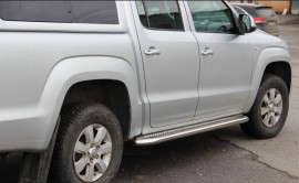 Пороги труба с листом Фольксваген Амарок