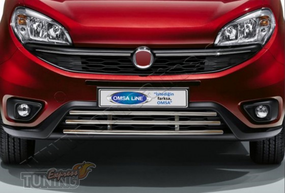 Хромированная решетка в бампер Fiat Doblo 2