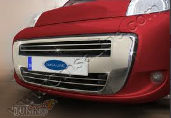 Сплошная хром накладка на радиаторную решетку Фиат Фиорино