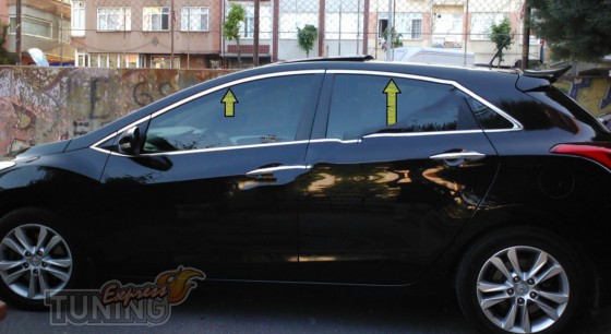 Хромированные верхние молдинги стекол Hyundai i30 GD