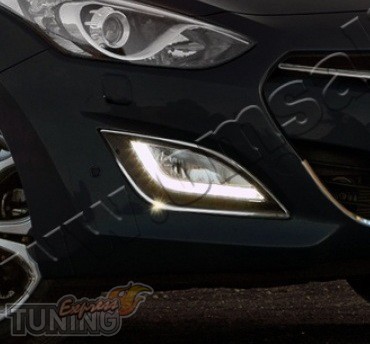 Хром накладки на противотуманные фары Hyundai i30 GD