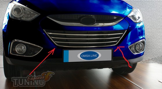 Хром окантовка решетки радиатора Hyundai ix35