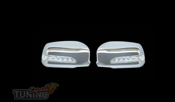 Хром накладки на зеркала Хендай Соната 5 НФ LED